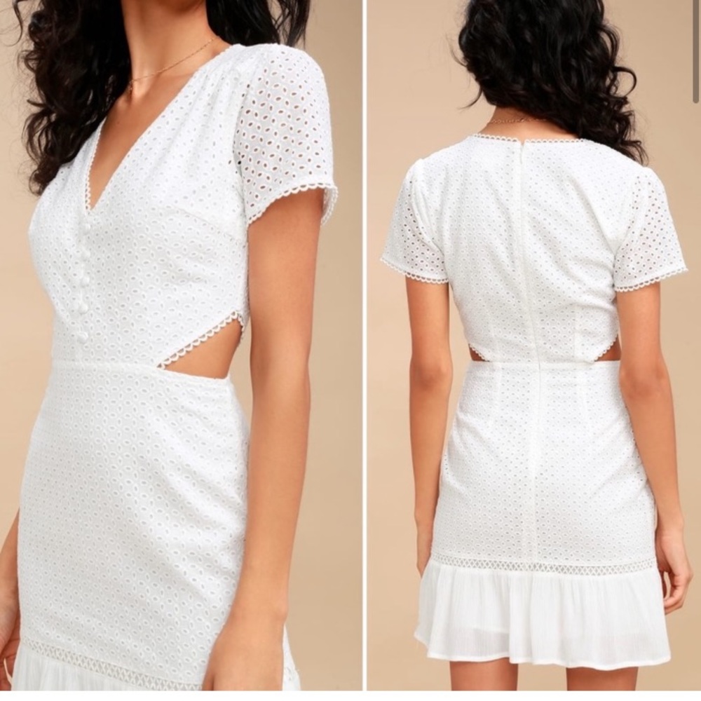 Lulus Lost + Wander Brigitte Eyelet Cutout Dress